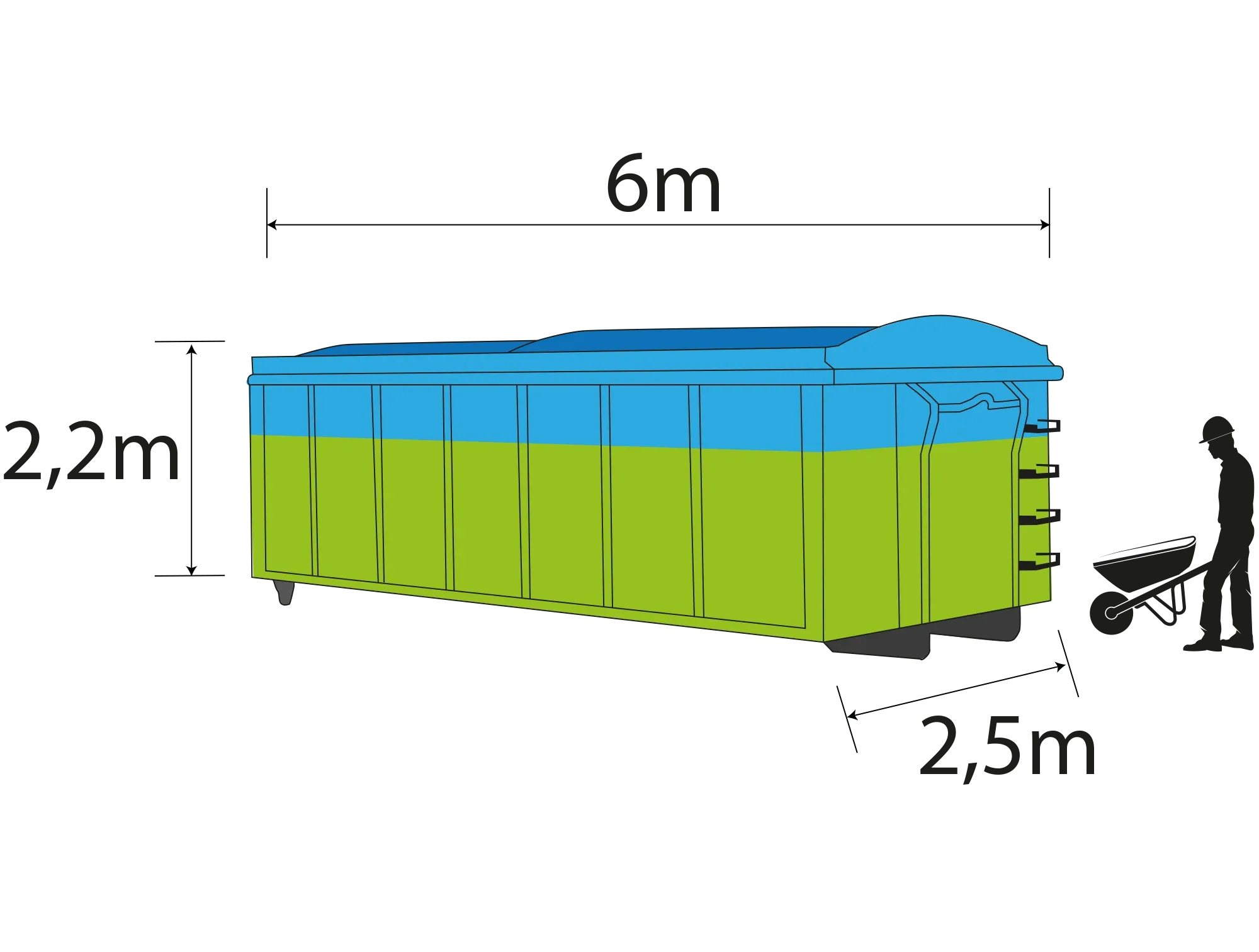 Sperrmüll-Container - 20m³ Container mit Schiebedeckel